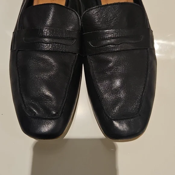 Black Leather Loafer Mules - 10.5 - Picture 2 of 4